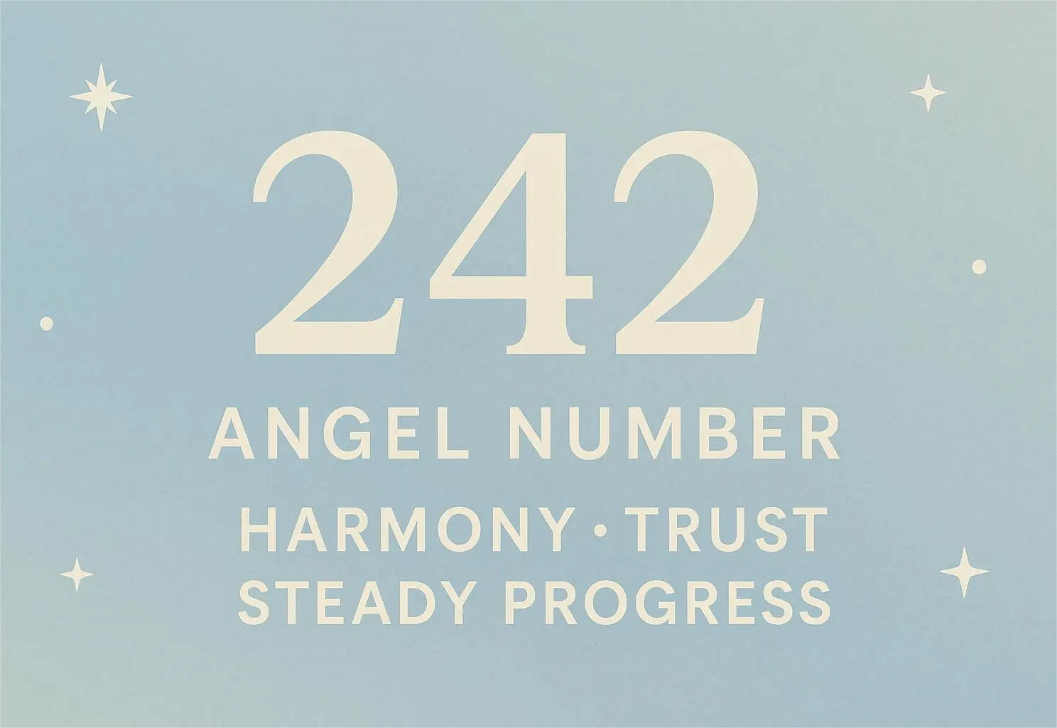 “242 Angel Number cover with centered text and soft blue gradient background”