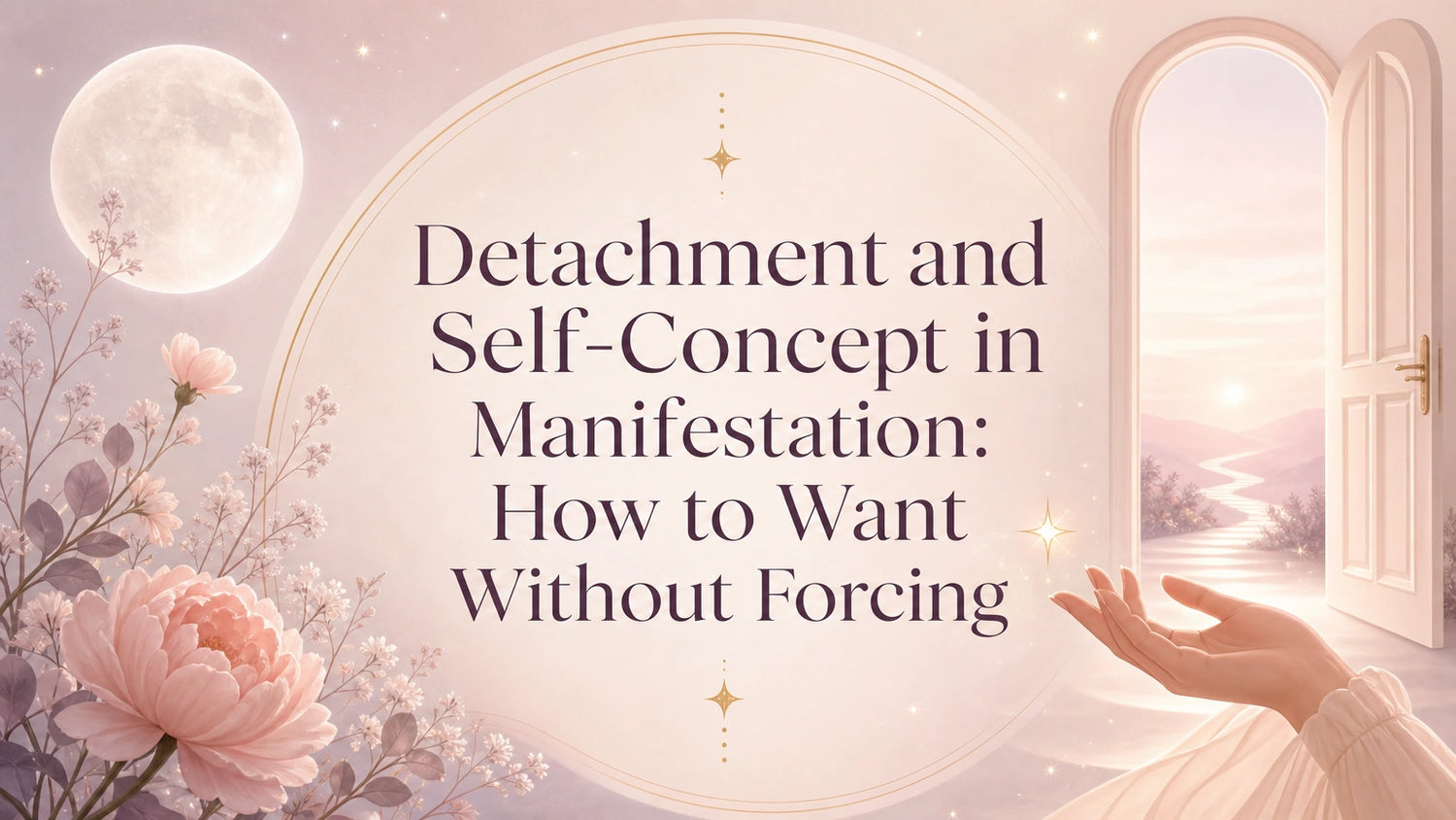 Woman journaling calmly with a cup of tea while practicing detachment manifestation self concept work