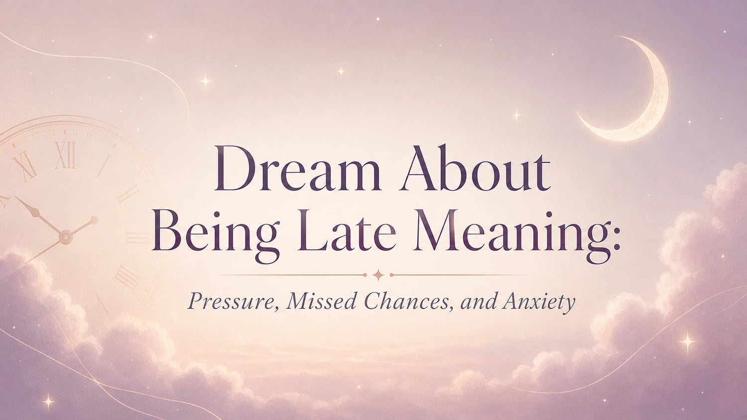 Dream About Being Late Meaning: Pressure, Missed Chances, and Anxiety