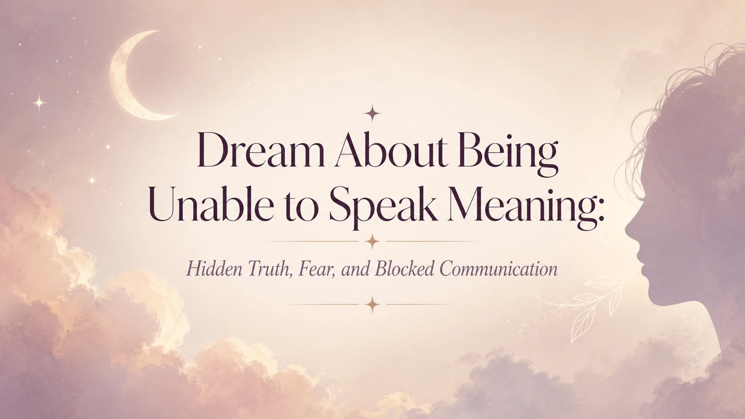 Dream About Being Unable to Speak Meaning: Hidden Truth, Fear, and Blocked Communication