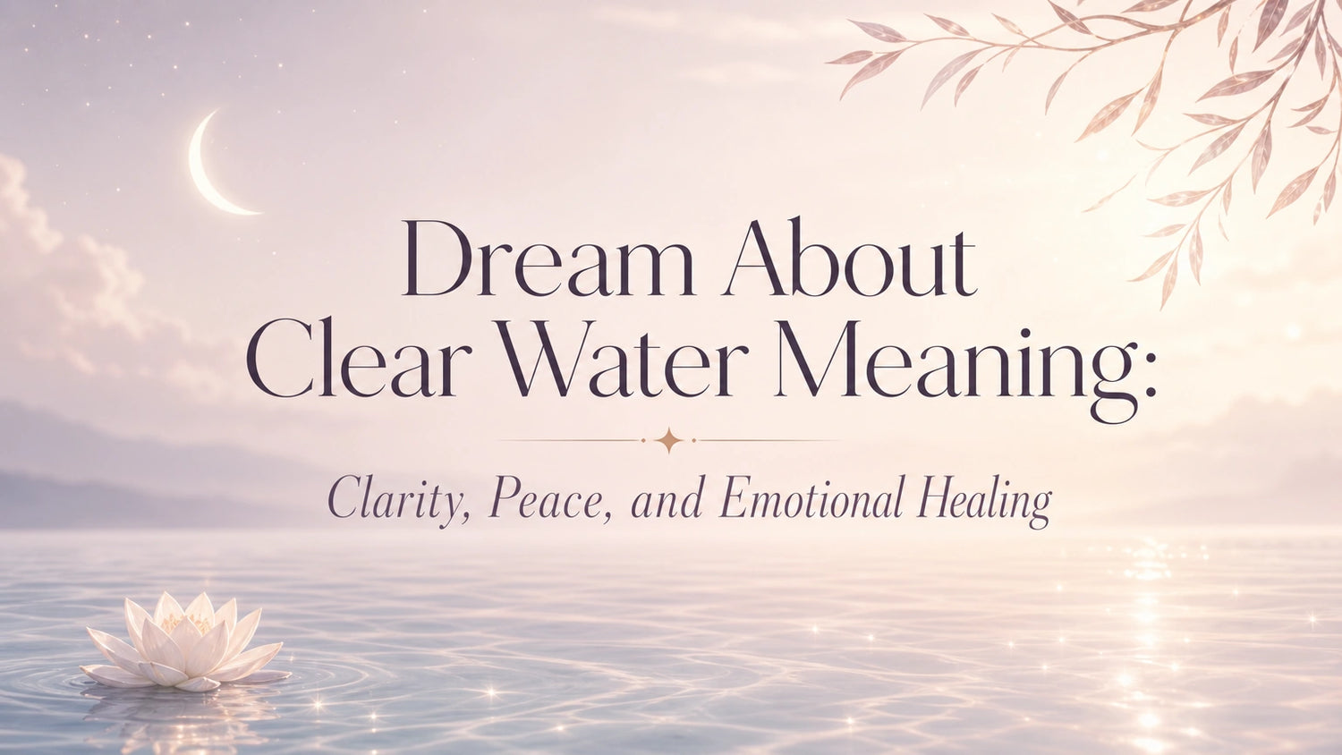 Dream About Clear Water Meaning: Clarity, Peace, and Emotional Healing