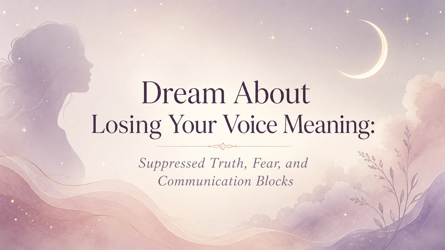 Dream About Losing Your Voice Meaning: Suppressed Truth, Fear, and Communication Blocks