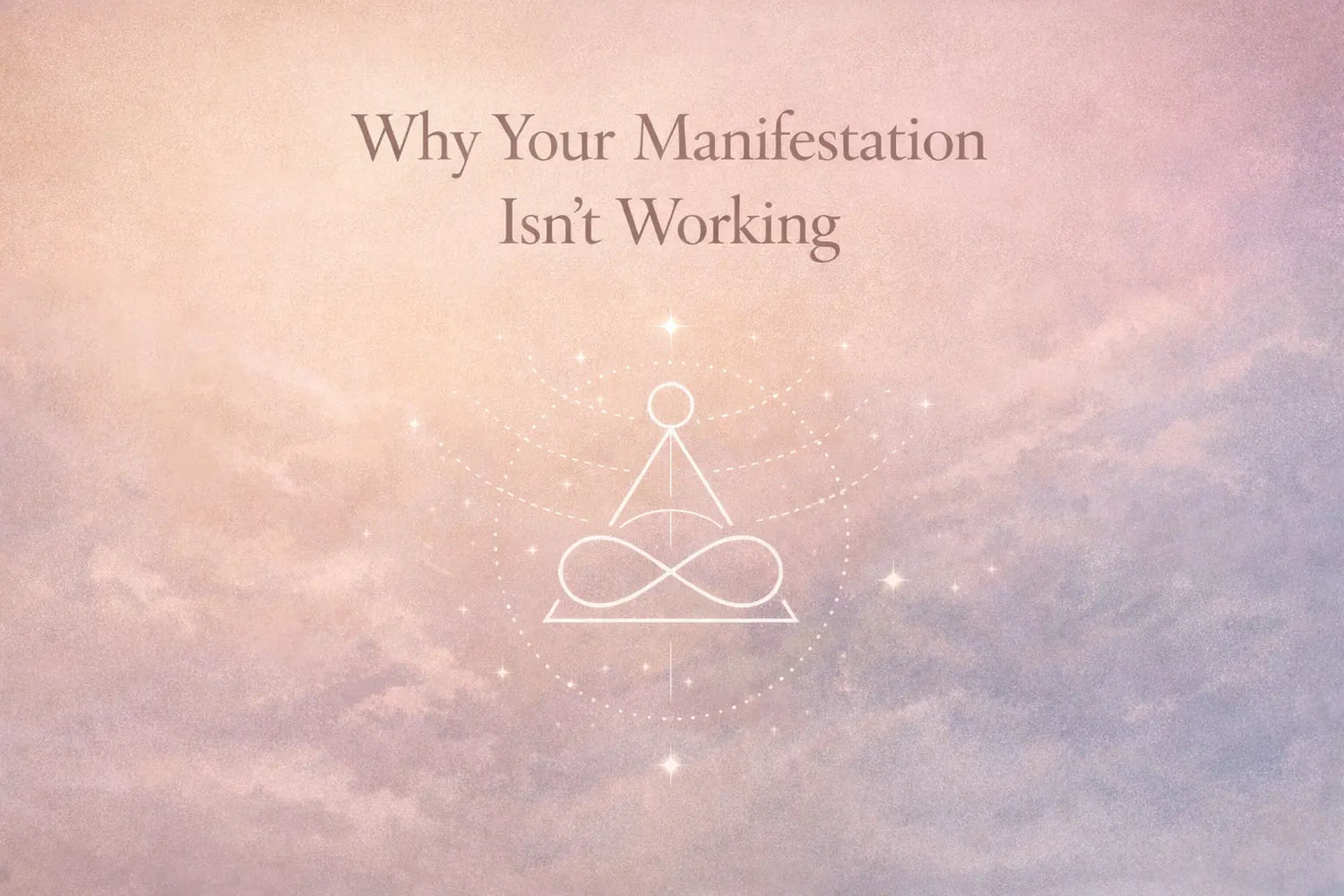 Minimalist manifestation cover with abstract sacred geometry symbol representing blocked energy and realignment