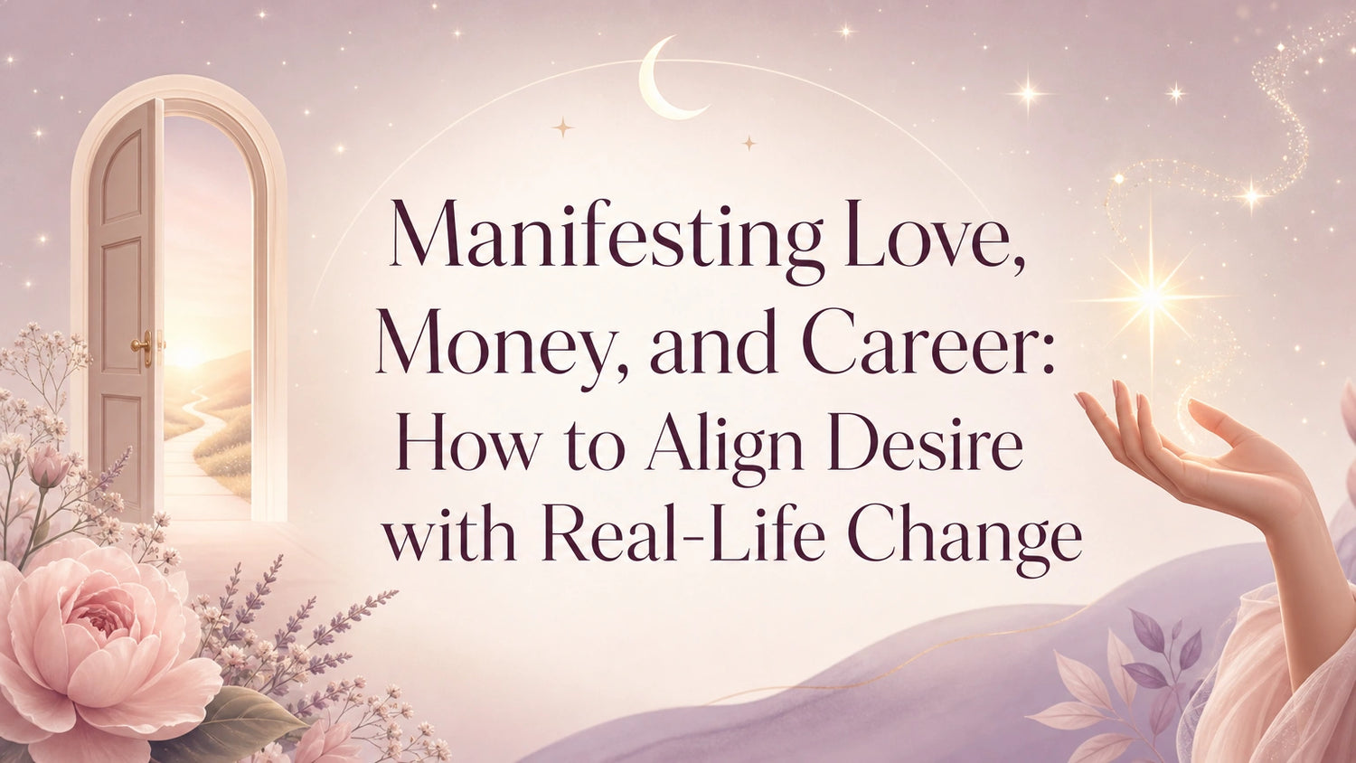 Woman journaling with candlelight, symbolizing manifesting love, money, and career with grounded spiritual practice