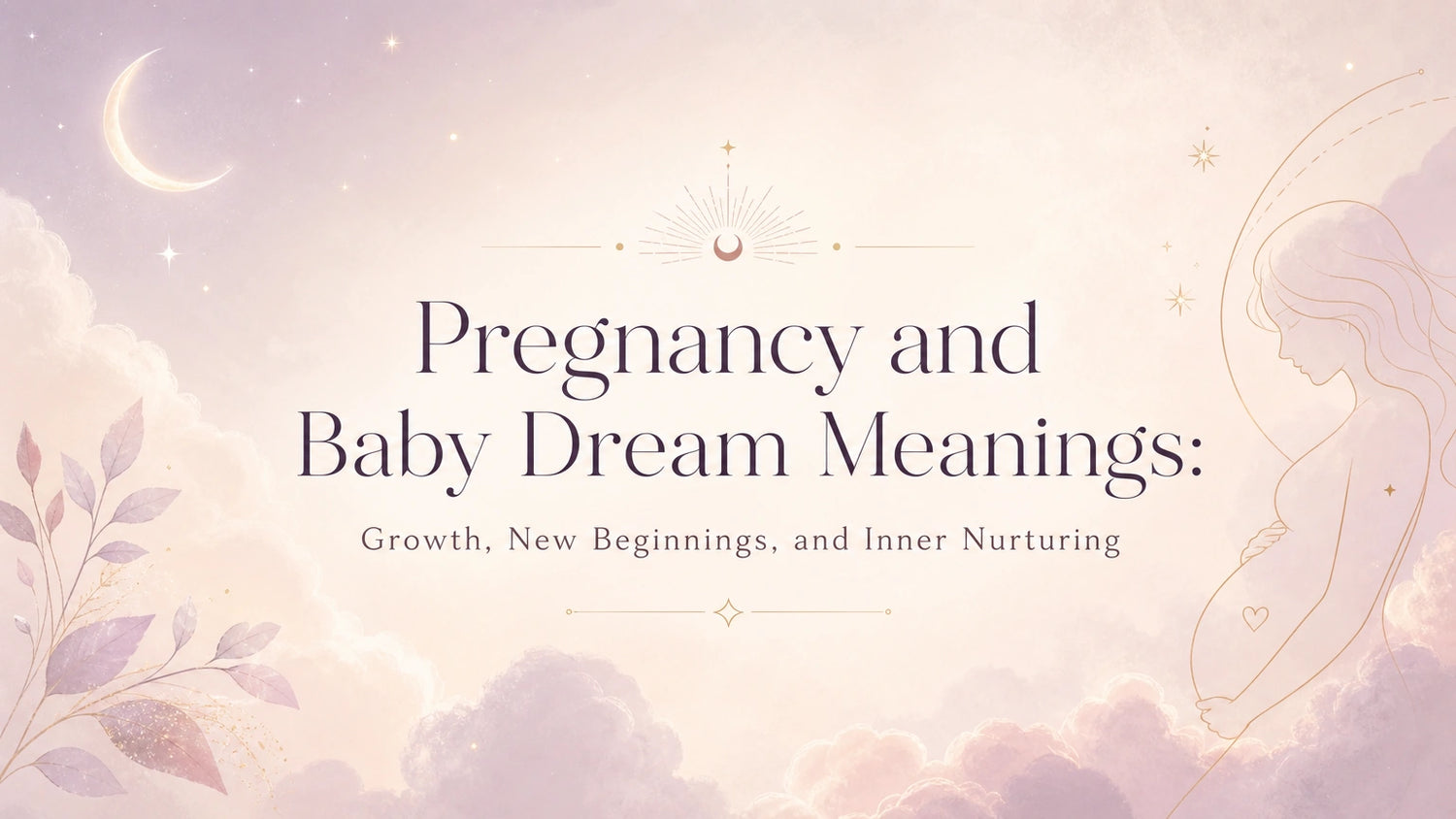 Woman reflecting on pregnancy and baby dream meanings with a soft, spiritual, introspective mood