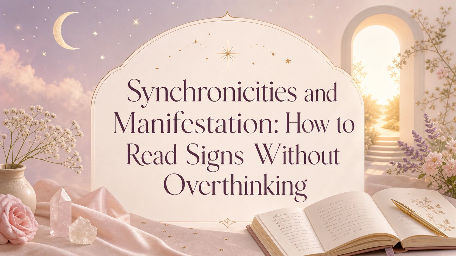 Woman journaling thoughtfully beside a candle and notebook, reflecting on synchronicities and manifestation signs